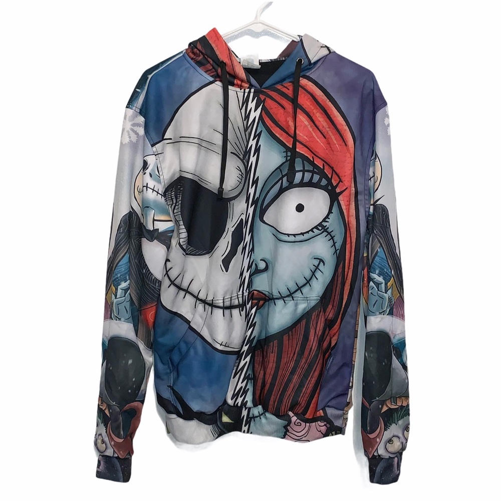 Nightmare Before Christmas All Over Print Hoodie L